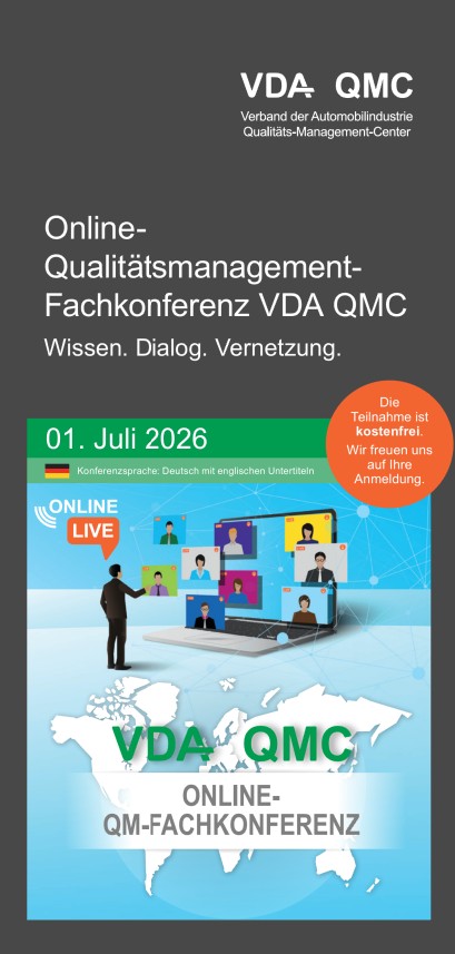 Online – Qualitätsmanagement- Fachkonferenz VDA QMC “Wissen. Dialog. Vernetzung” 01.07.2026